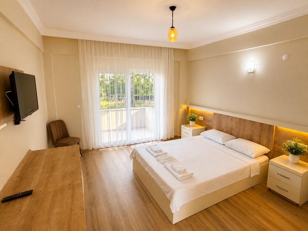 Comfort Oda,Bahçe Manzaralı,Klimasız, Balkonlu