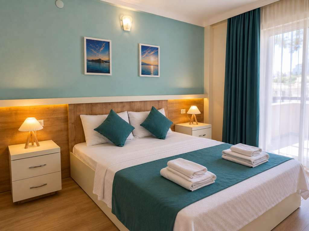 Comfort Oda,Bahçe Manzaralı,Klimasız, Balkonlu