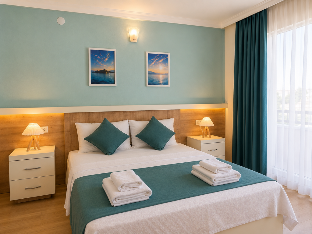 Comfort Oda,Bahçe Manzaralı,Klimasız, Balkonlu